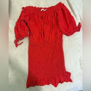 Red Off-Shoulder Dress